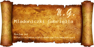 Mladoniczki Gabriella névjegykártya