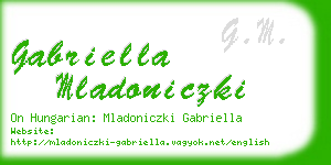 gabriella mladoniczki business card